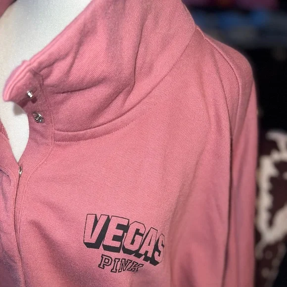 PINK Victoria's Secret Pink Las Vegas Quarter Button Up Sweatshirt - Picture 5 of 11